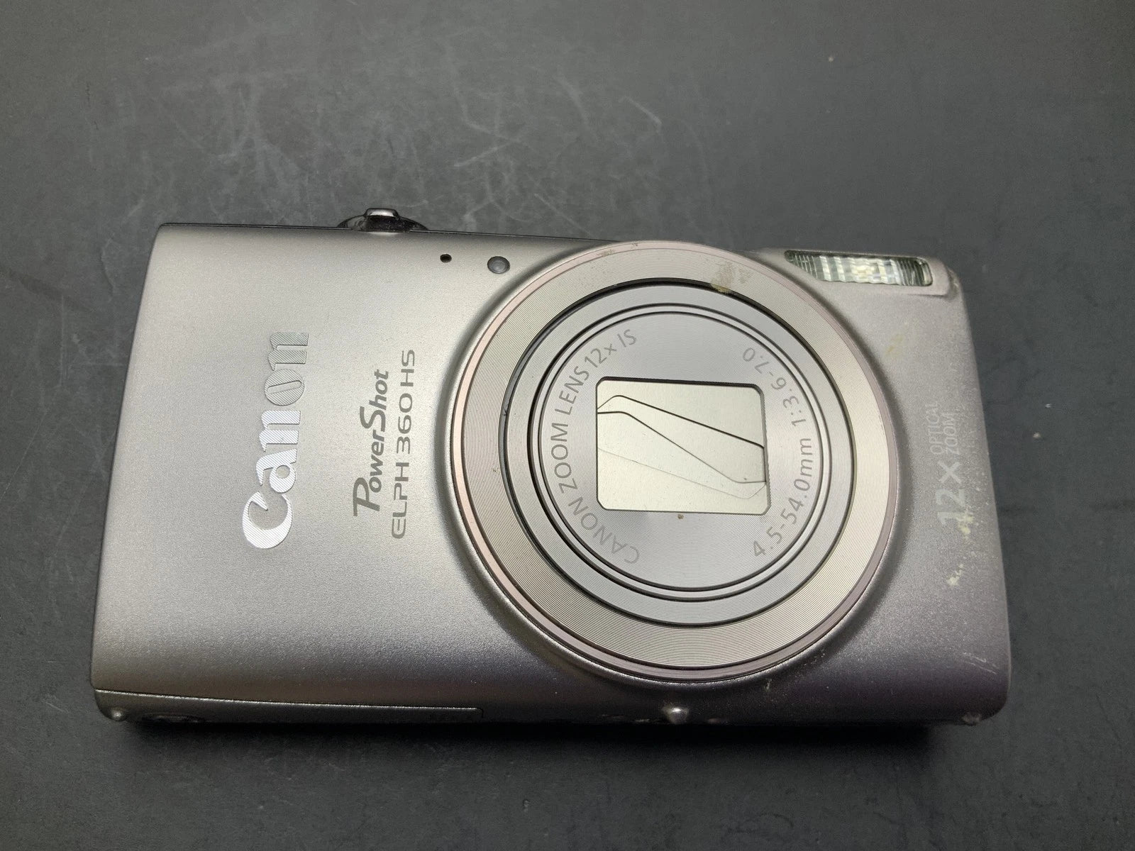 Wi-Fi Canon PowerShot ELPH 360 HS 20.2MP Digital Camera 12x Zoom Silver Tested
