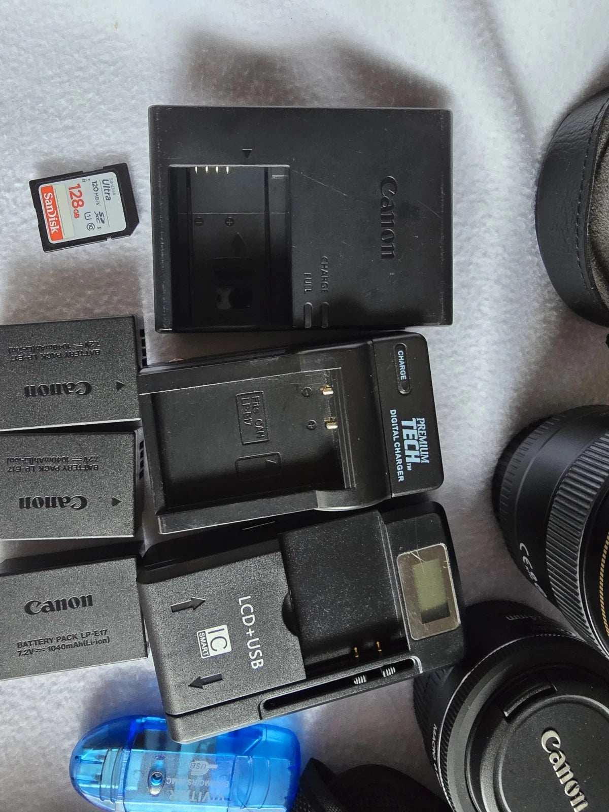 Canon Eos Rebel T7I Camera Lot Of Lenses, Canon flash, Battery Grip And More