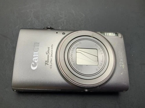Wi-Fi Canon PowerShot ELPH 360 HS 20.2MP Digital Camera 12x Zoom Silver Tested