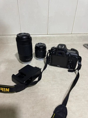 Nikon 13543 D7500 DSLR Camera with 18-55mm and 70-300mm VR Lenses Kit - Black