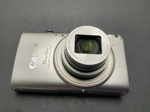 Wi-Fi Canon PowerShot ELPH 360 HS 20.2MP Digital Camera 12x Zoom Silver Tested